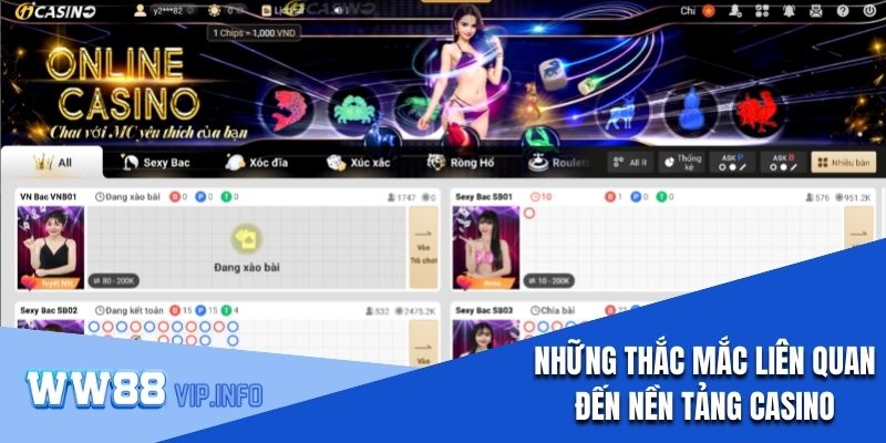 Những thắc mắc liên quan đến nền tảng casino